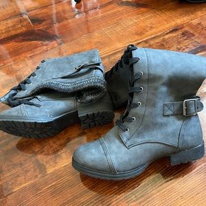 Knee high combat boots
